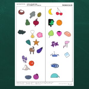 Affiche avec des pictogrammes représentant les couleurs de Phonocolor