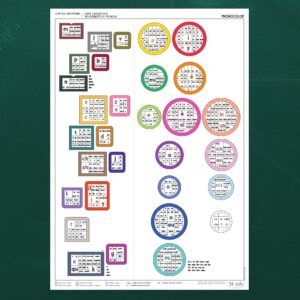 Affiche des graphèmes pour l'apprentissage de l'orthographe du français à l'aide des couleurs de Phonocolor
