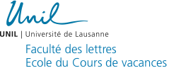 Logo Unil. Université de Lausanne, Faculté des Lettres, Ecole du Cours de Vacances